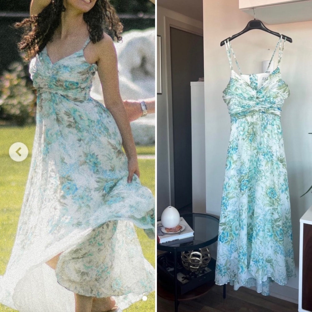 Ever New Floral Boho Fairy Maxi Formal Bridal Wedding Guest Dress US 10P